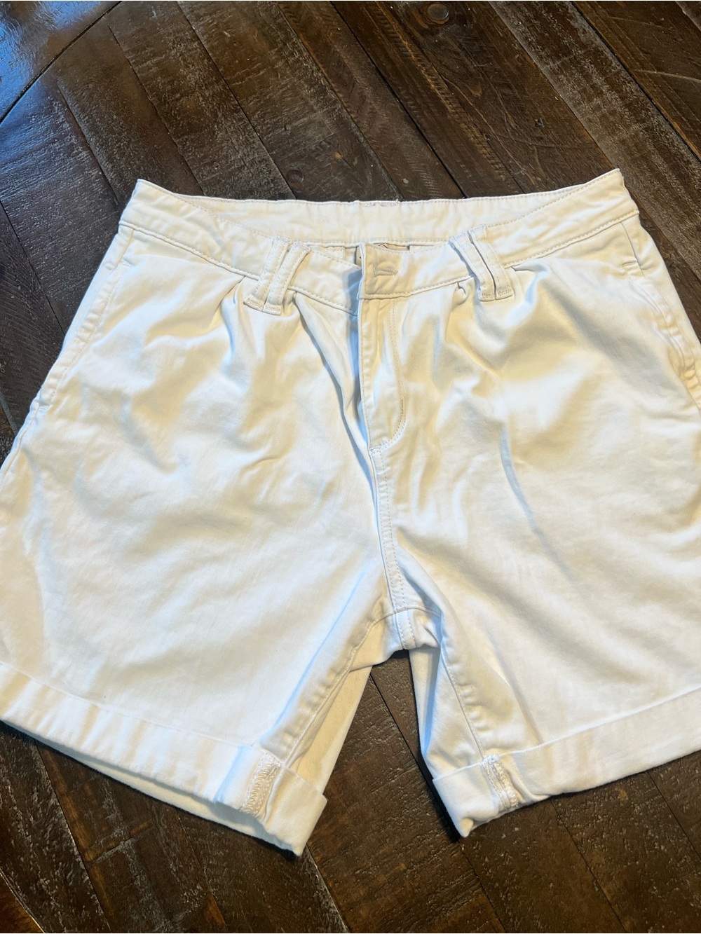 St. John's Bay White Flat-Front Casual Shorts